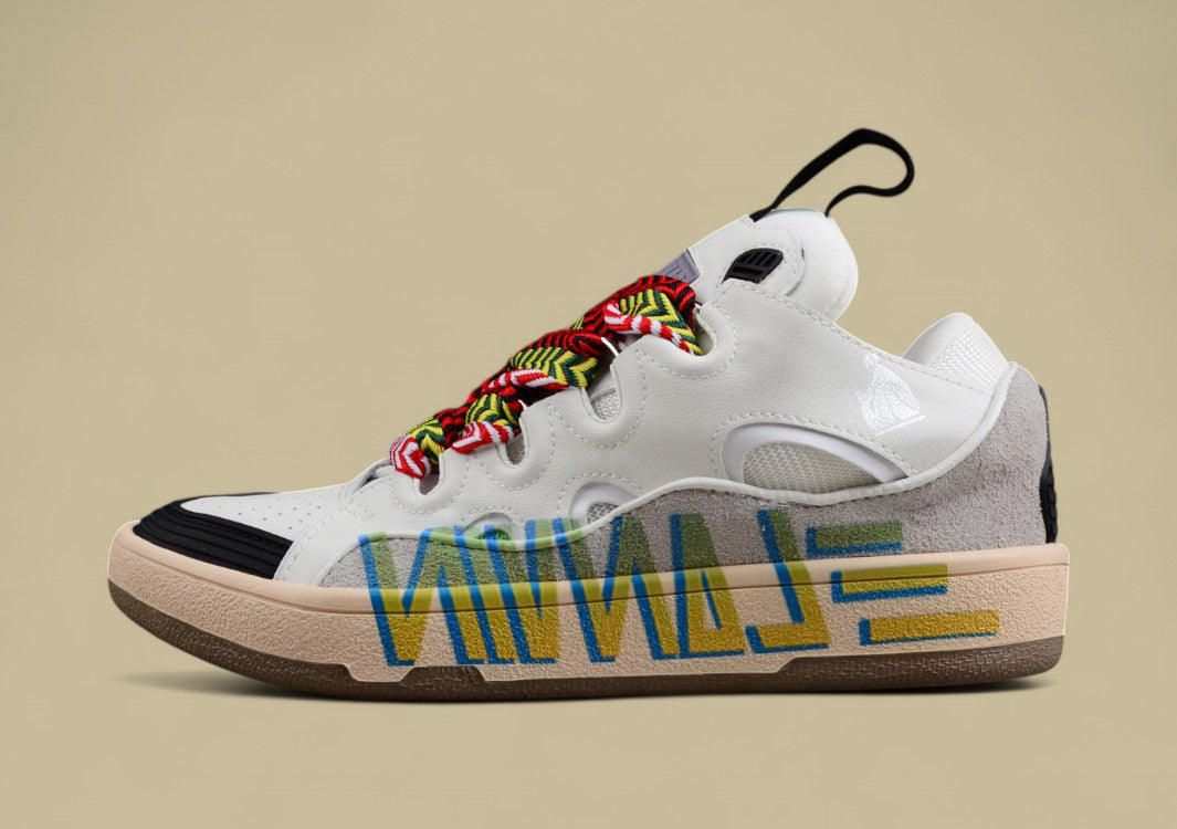 Lanvin Curb Series Casual Sports Shoes White Multicolor Laces Logo Sole Replica