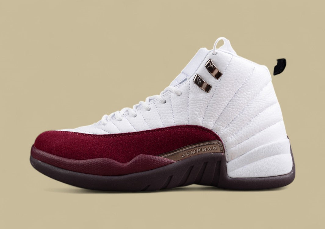 Manière X Air Jordan 12 "White" Red and White Suede