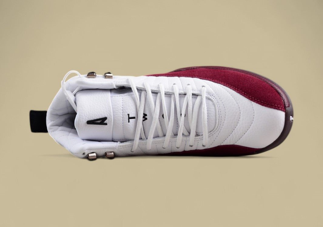 Manière X Air Jordan 12 "White" Red and White Suede