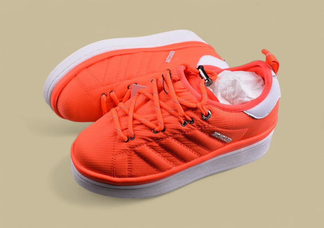 Moncler Bubble Sneaker - Bright Orange with White Heel Tab