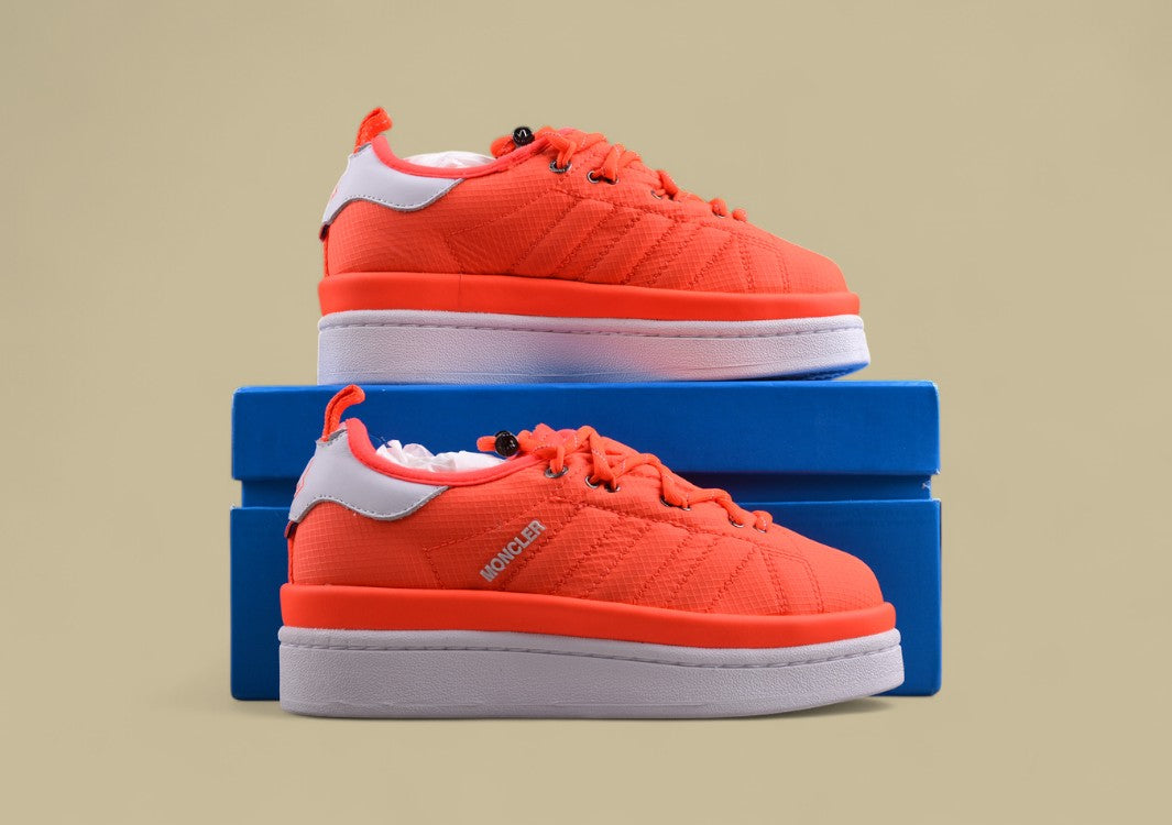 Moncler Bubble Sneaker - Bright Orange with White Heel Tab