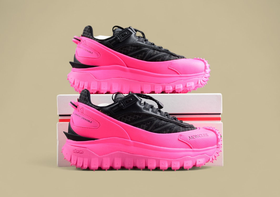 Moncler Trailgrip GTX Low-Top Sneaker – Black & Neon Pink
