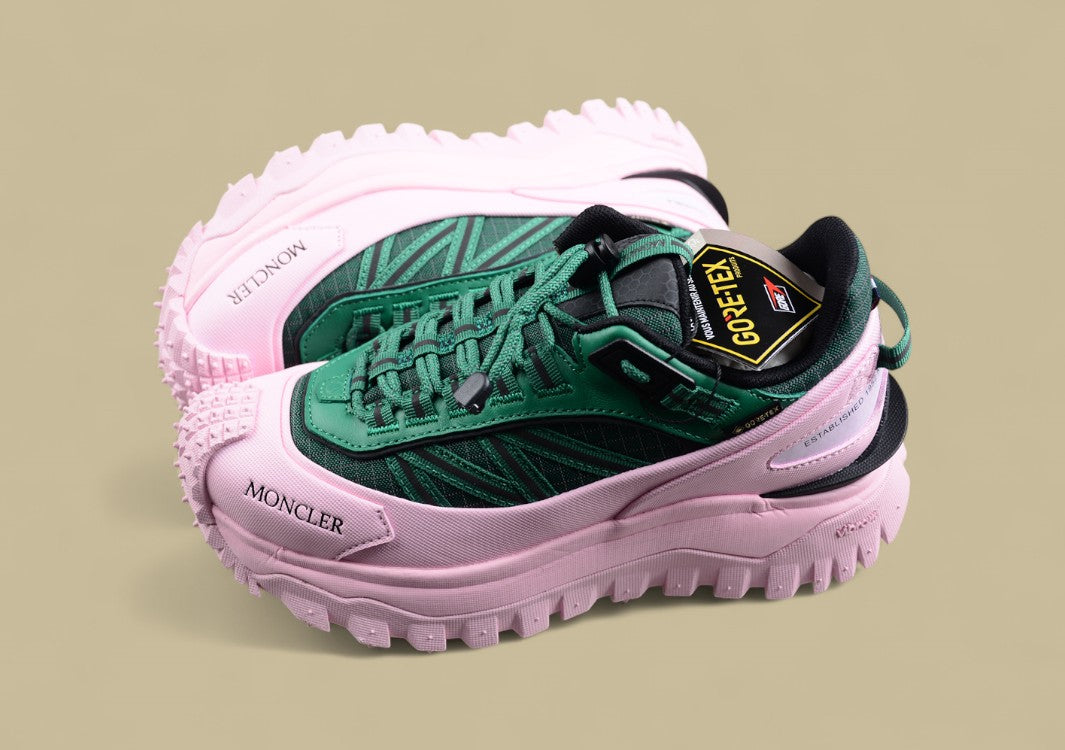 Moncler Trailgrip GTX Low – Forest Green & Soft Pink