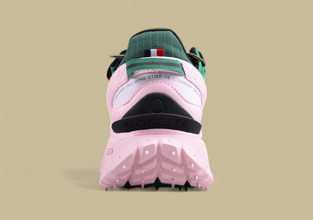 Moncler Trailgrip GTX Low – Forest Green & Soft Pink