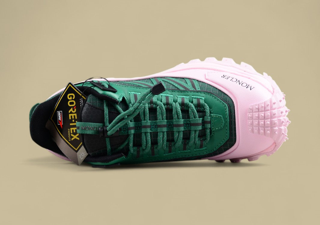 Moncler Trailgrip GTX Low – Forest Green & Soft Pink