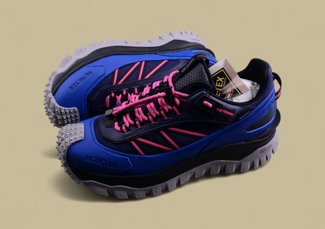 Moncler Trailgrip GTX Low – Midnight Navy & Electric Blue with Pink Accents