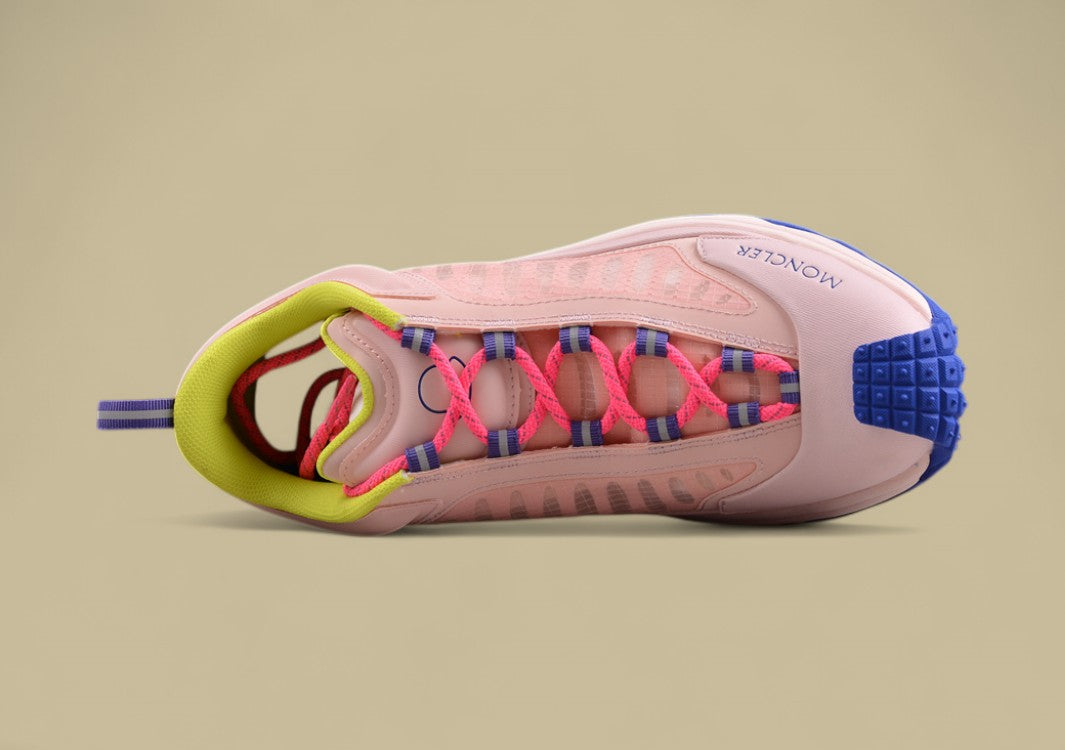 Moncler Trailgrip GTX Sneaker - Blush Pink with Neon & Royal Blue