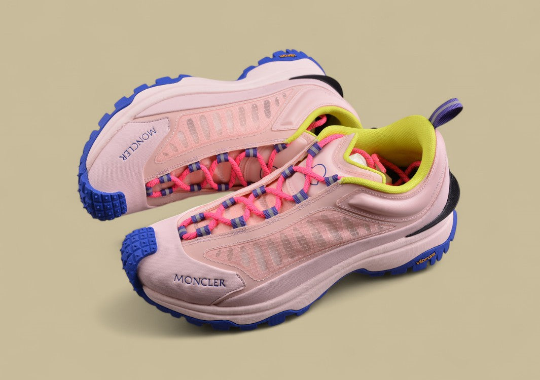 Moncler Trailgrip GTX Sneaker - Blush Pink with Neon & Royal Blue