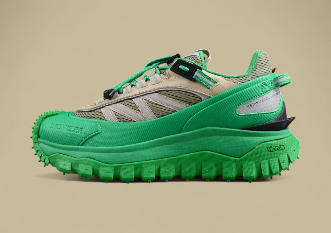 Moncler Trailgrip GTX Sneakers - Beige/Green with Neon
