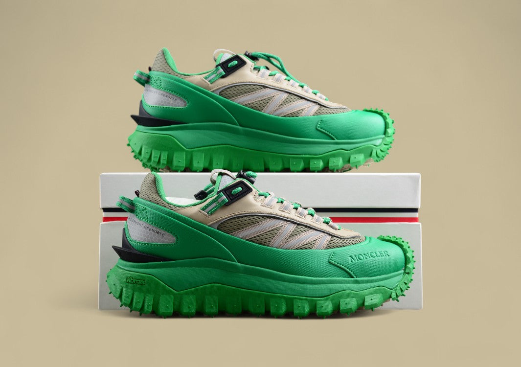 Moncler Trailgrip GTX Sneakers - Beige/Green with Neon