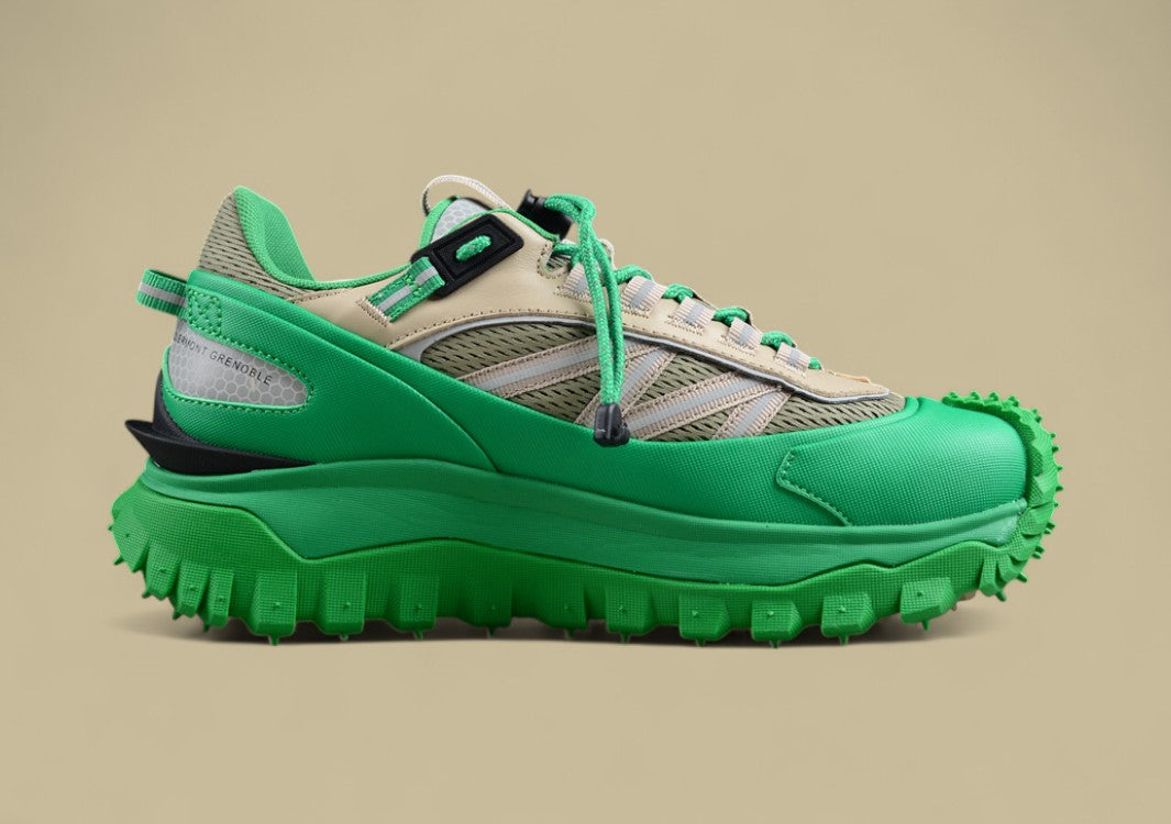 Moncler Trailgrip GTX Sneakers - Beige/Green with Neon