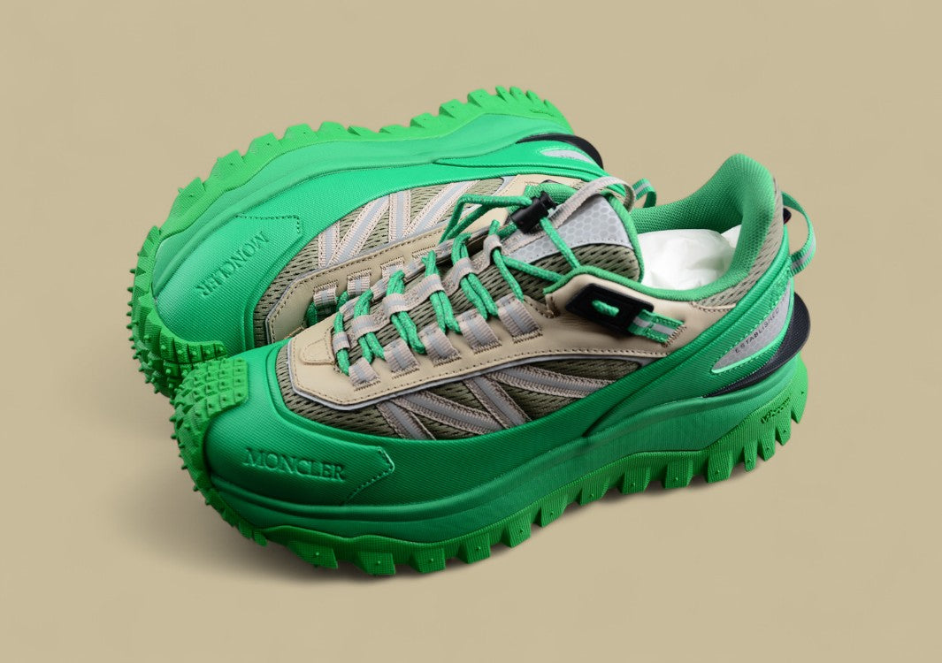 Moncler Trailgrip GTX Sneakers - Beige/Green with Neon
