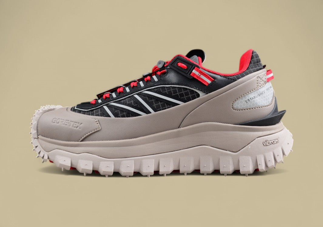 Moncler Trailgrip GTX Sneakers - Black/Grey with Red