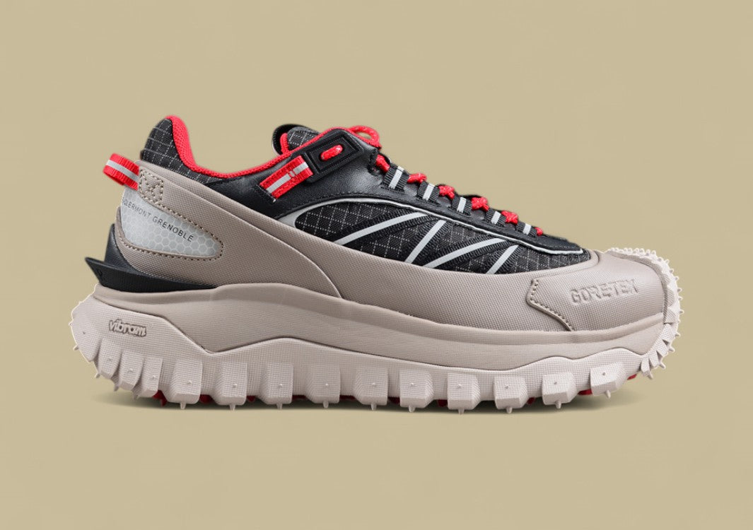 Moncler Trailgrip GTX Sneakers - Black/Grey with Red