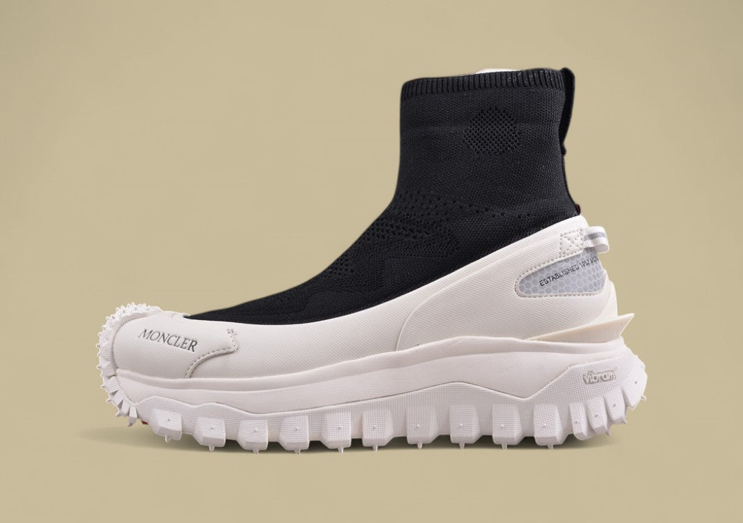 Moncler Trailgrip Knit Sock Sneaker - Black/White