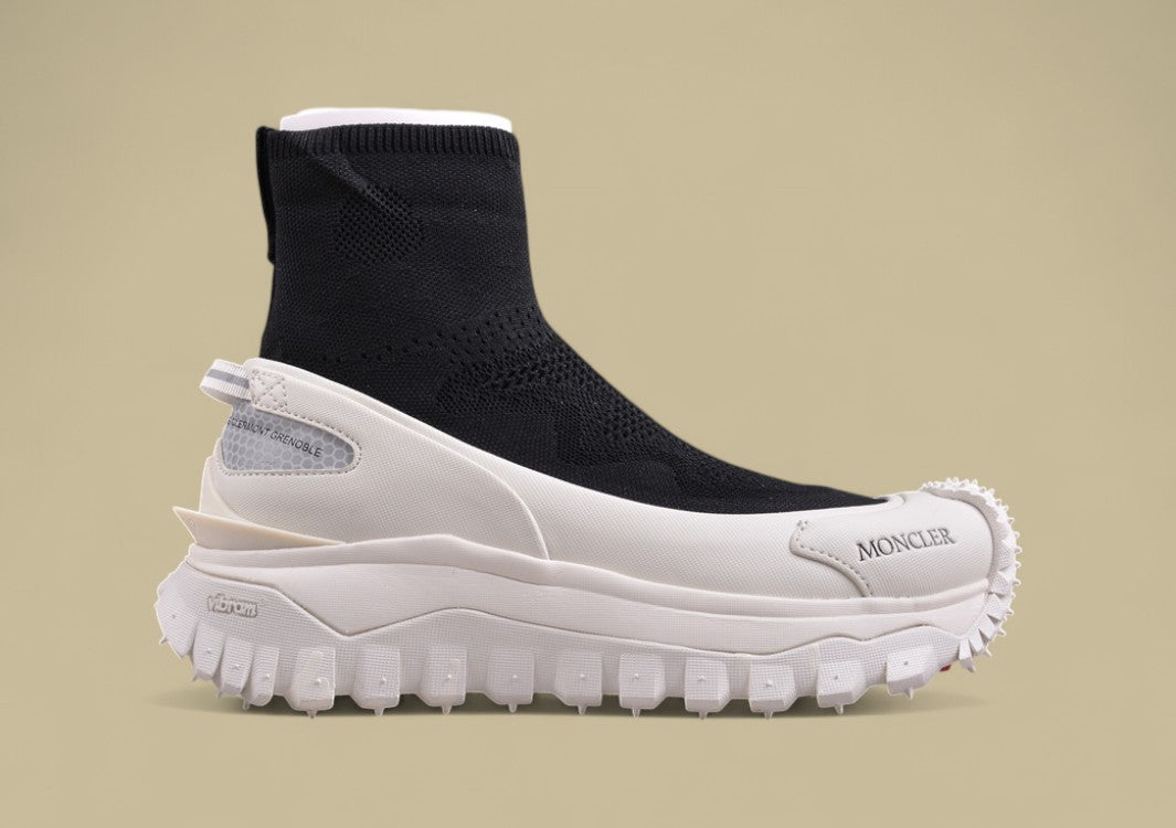 Moncler Trailgrip Knit Sock Sneaker - Black/White