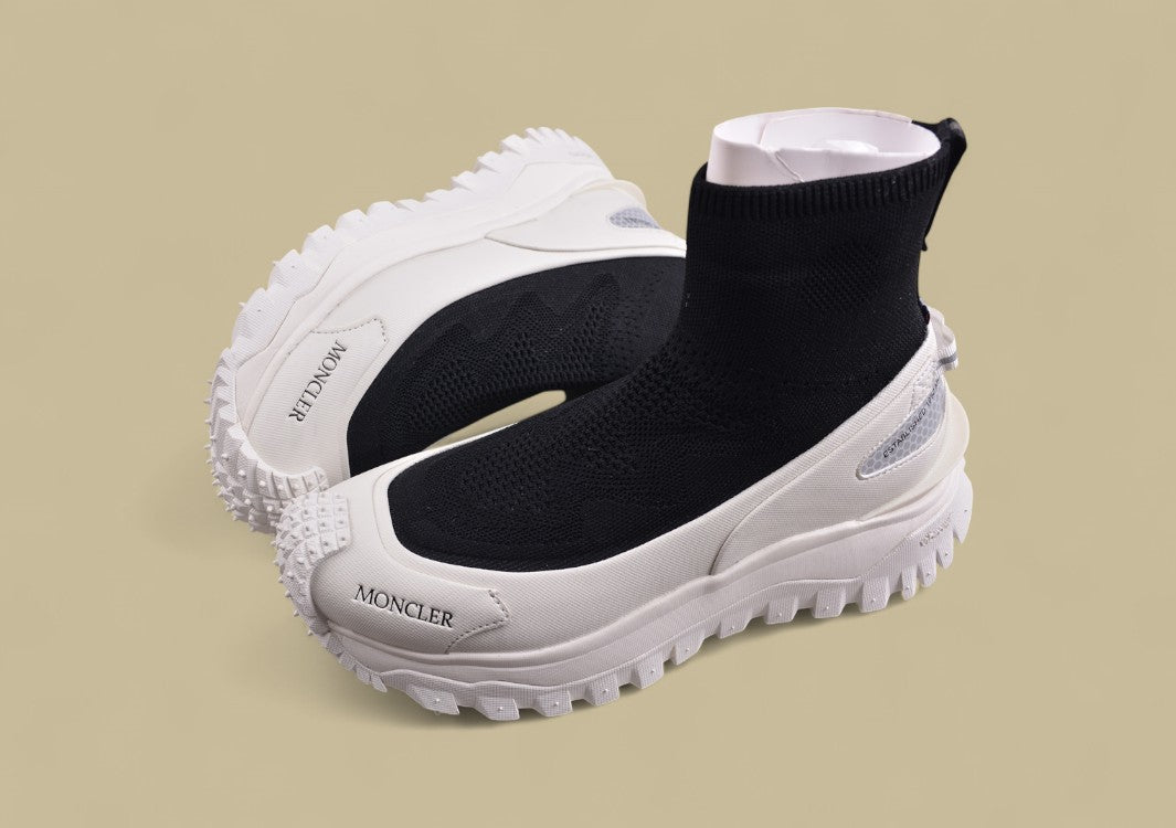 Moncler Trailgrip Knit Sock Sneaker - Black/White