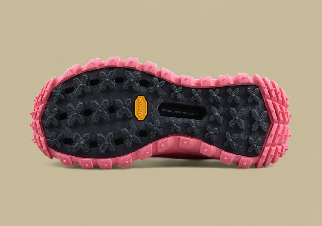 Moncler Trailgrip Knit Sock Sneaker - Black & Hot Pink Mid-Top