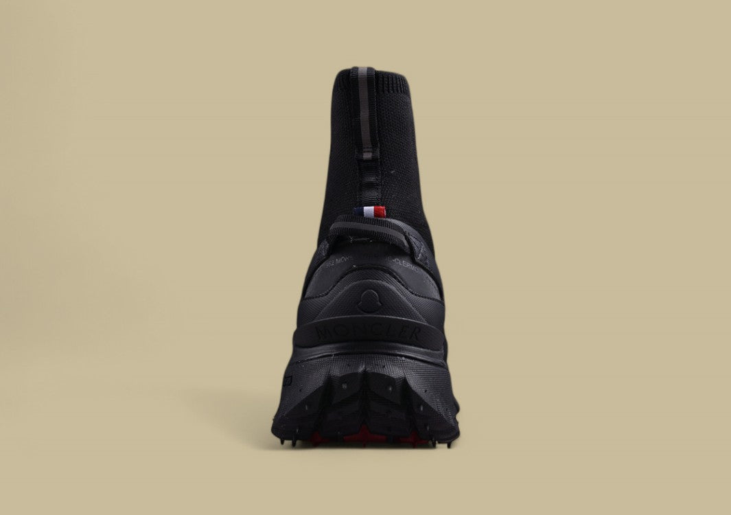Moncler Trailgrip Knit Sock Sneaker - Triple Black Mid-Top