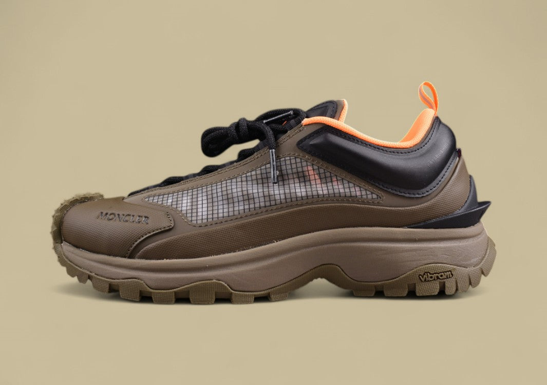 Moncler Trailgrip Lite 2 Low Sneakers - Olive/Black with Orange