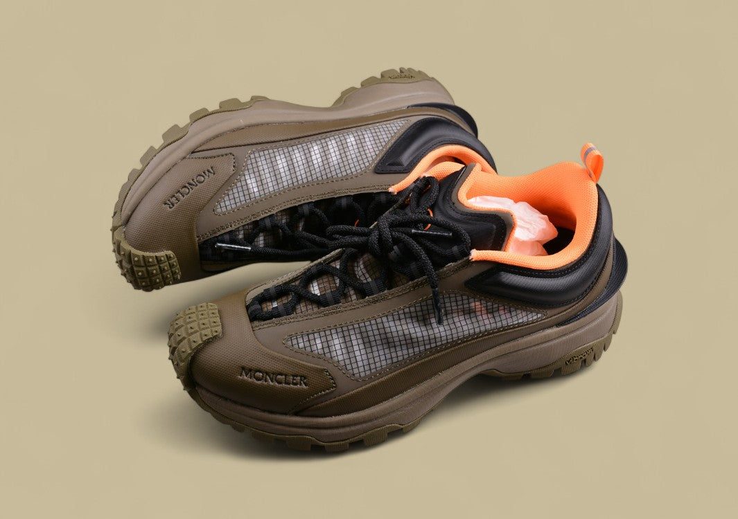 Moncler Trailgrip Lite 2 Low Sneakers - Olive/Black with Orange