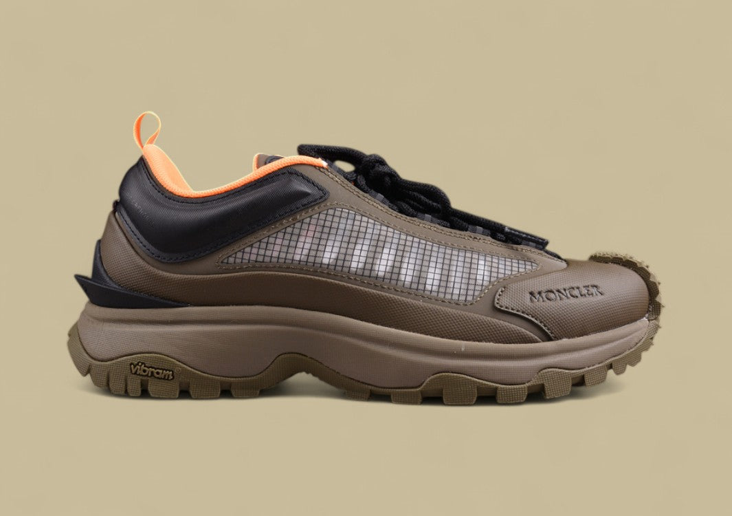Moncler Trailgrip Lite 2 Low Sneakers - Olive/Black with Orange