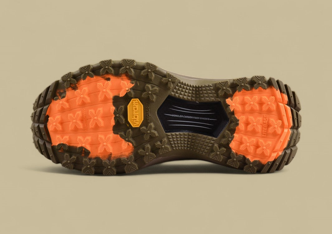 Moncler Trailgrip Lite 2 Low Sneakers - Olive/Black with Orange