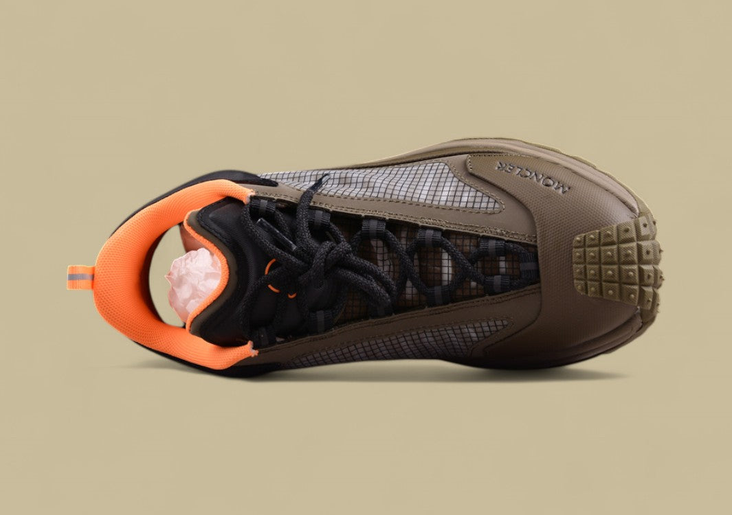 Moncler Trailgrip Lite 2 Low Sneakers - Olive/Black with Orange