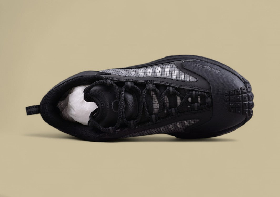 Moncler Trailgrip Lite 2 Low Sneakers - Triple Black with Grid Mesh