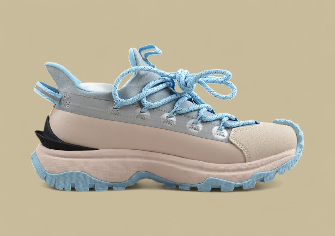 Moncler Trailgrip Lite Sneakers - Cream/Grey with Baby Blue