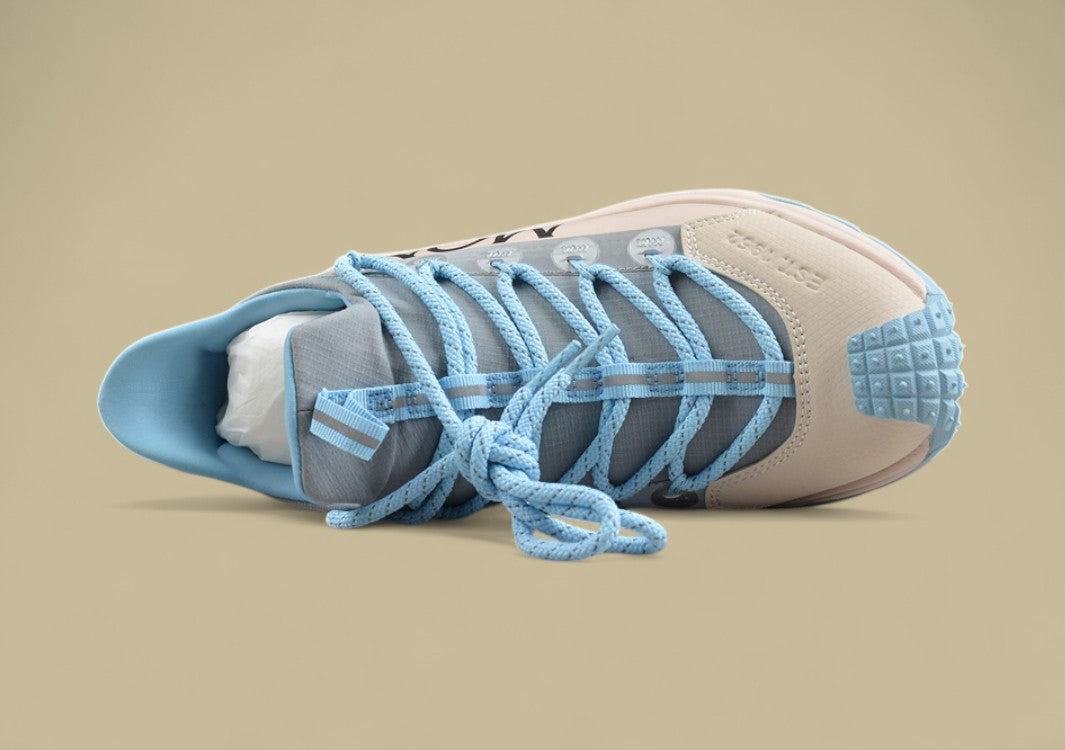 Moncler Trailgrip Lite Sneakers - Cream/Grey with Baby Blue