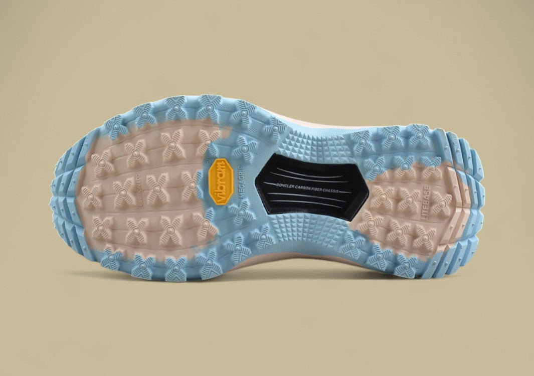 Moncler Trailgrip Lite Sneakers - Cream/Grey with Baby Blue