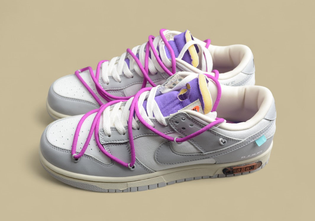 NK Dunk Low "The 50" Off-White Yellow Laces Yellow Buckle Low-Top Casual Sneakers