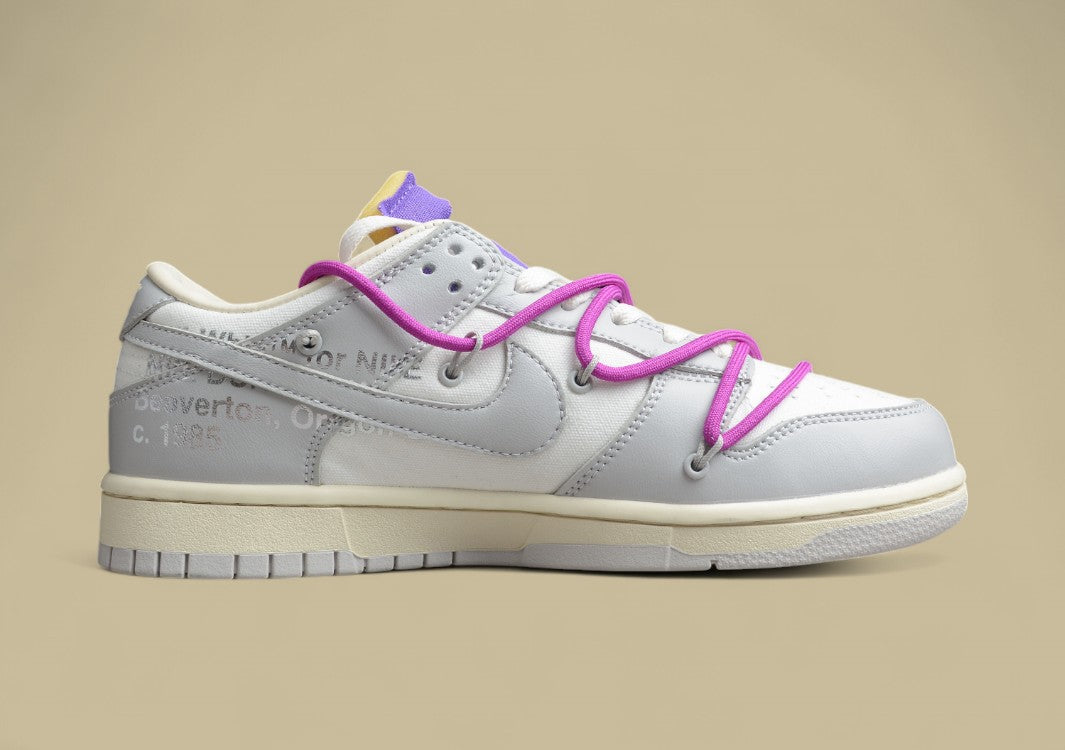 NK Dunk Low "The 50" Off-White Yellow Laces Yellow Buckle Low-Top Casual Sneakers