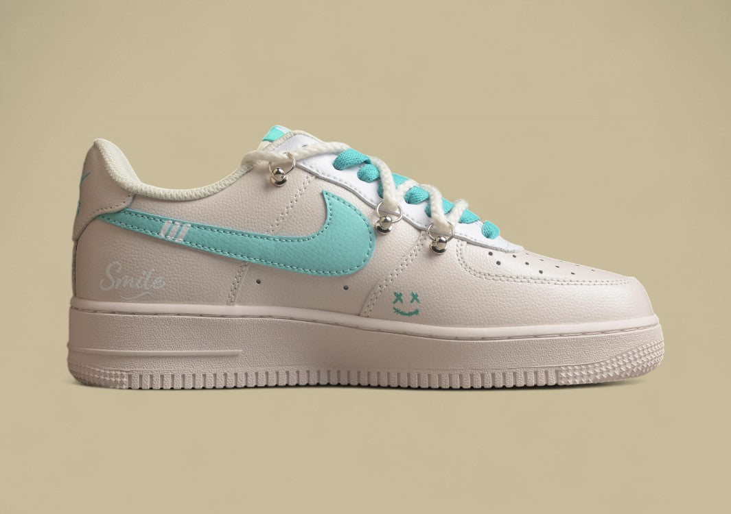 Nike Air Force 1 Low Beige Lace-up Graffiti Air Force Low-top Casual Shoes