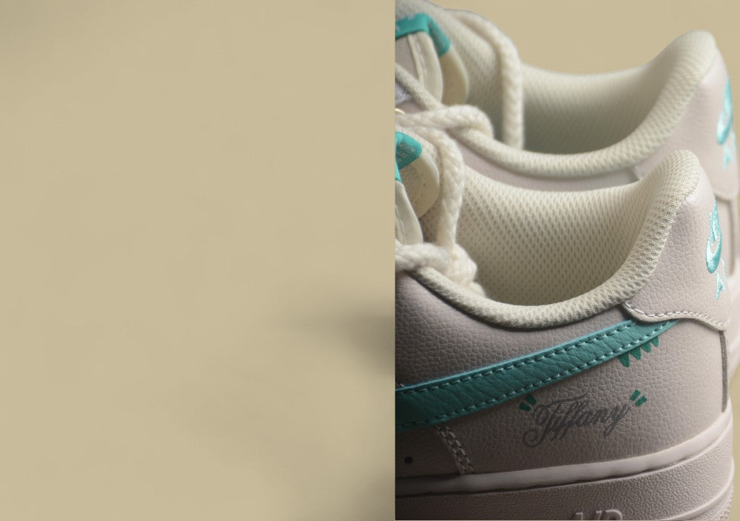 Nike Air Force 1 Low Beige Lace-up Graffiti Air Force Low-top Casual Shoes