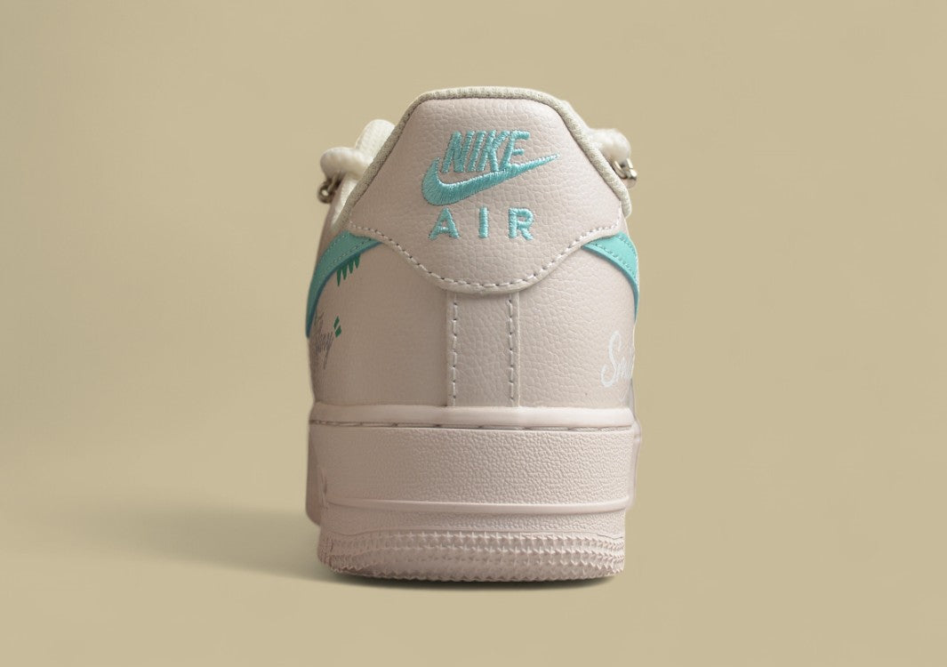 Nike Air Force 1 Low Beige Lace-up Graffiti Air Force Low-top Casual Shoes