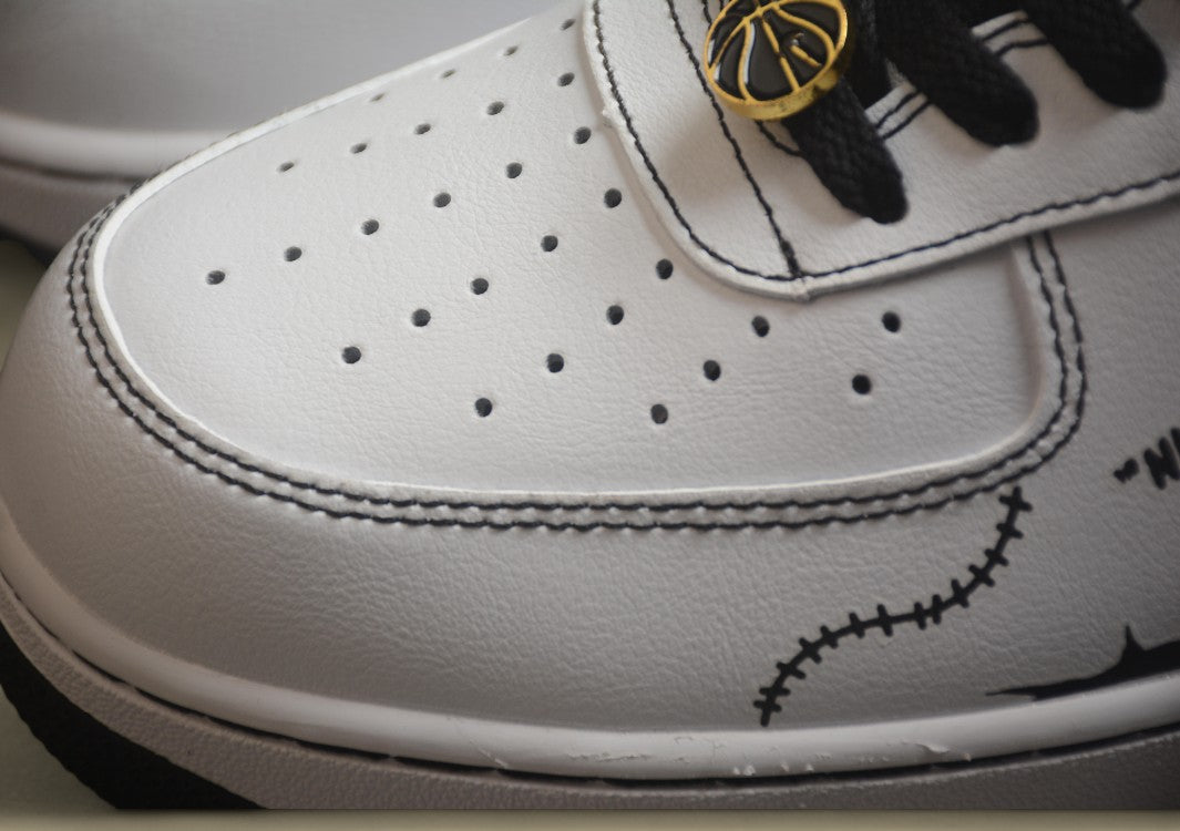 Nike Air Force 1 Low Black And White Hand-painted One Low-top Casual Sneakers