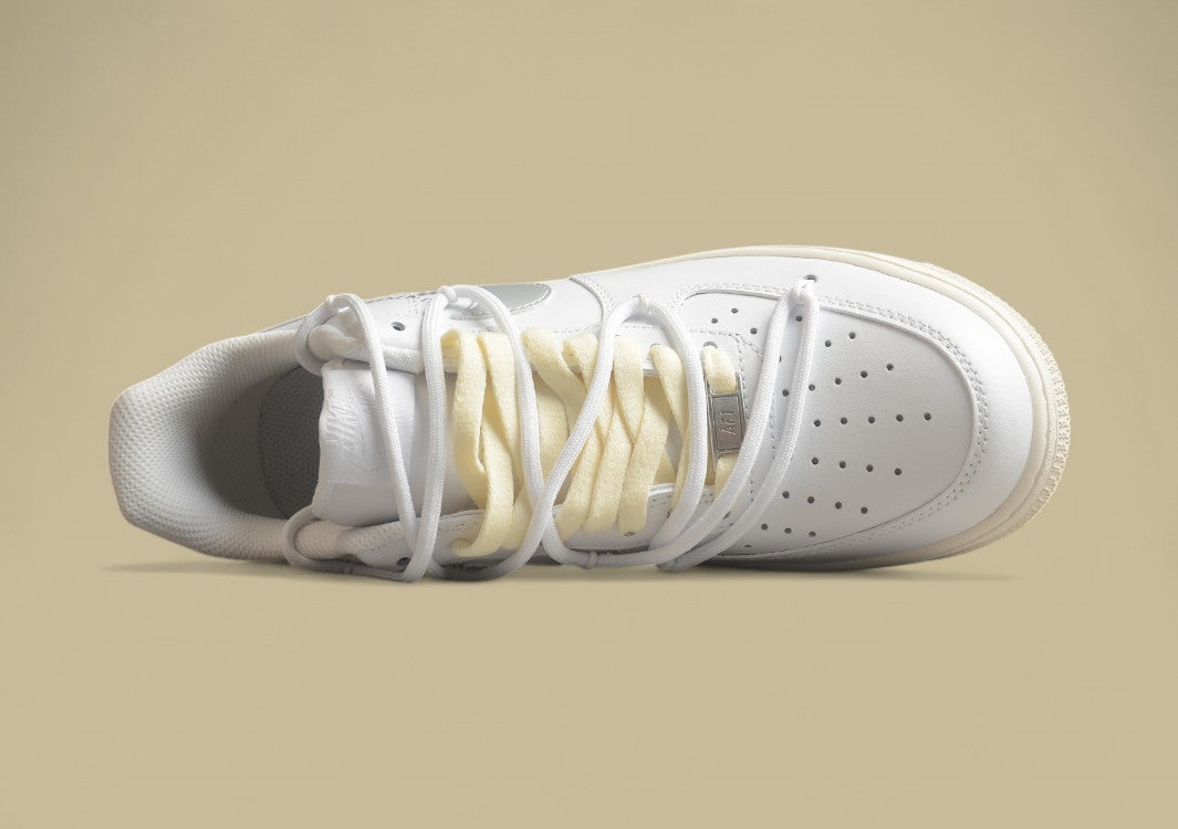 Nike Air Force Silver Hook Off Style One Lace-up Low-top Casual Sneakers
