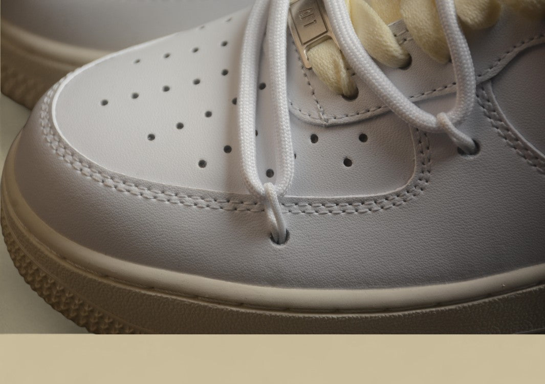Nike Air Force Silver Hook Off Style One Lace-up Low-top Casual Sneakers