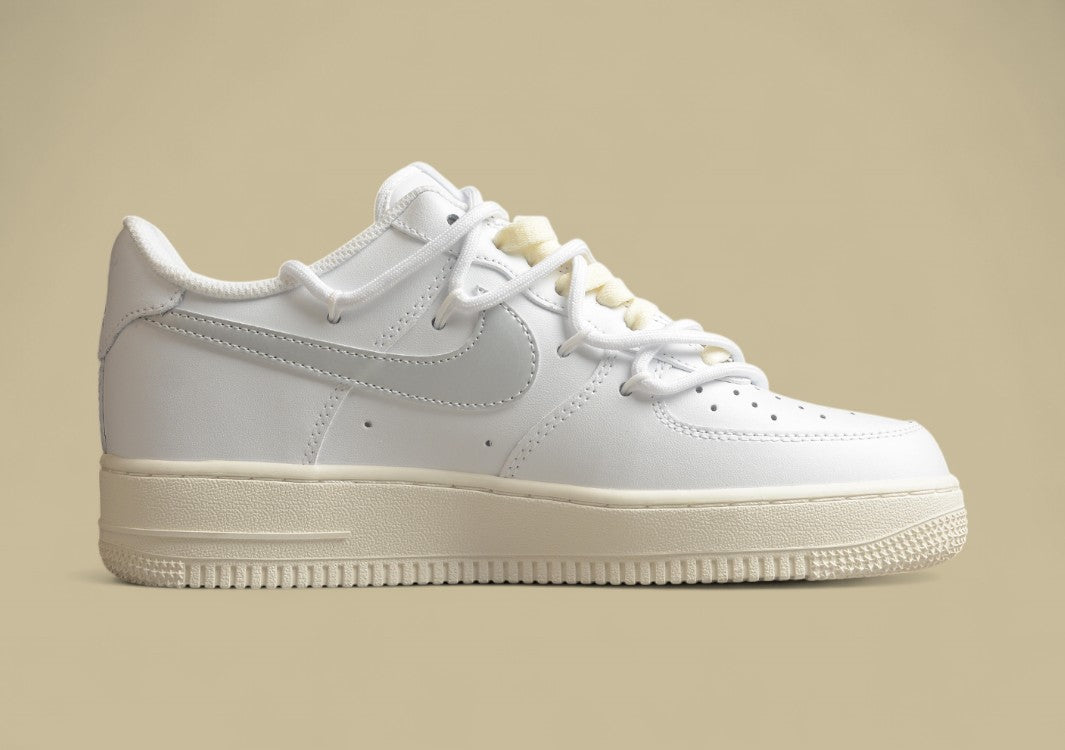 Nike Air Force Silver Hook Off Style One Lace-up Low-top Casual Sneakers