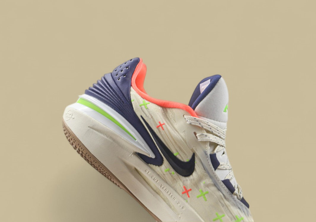 Nike Air Zoom G.T. Cut 2 EP Coconut Milk & Midnight Navy with Green Accents