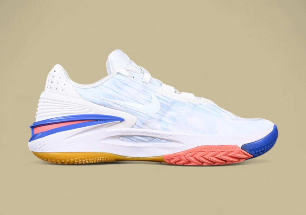 Nike Air Zoom G.T. Cut 2 EP Crisp White with Dynamic Blue and Orange Highlights