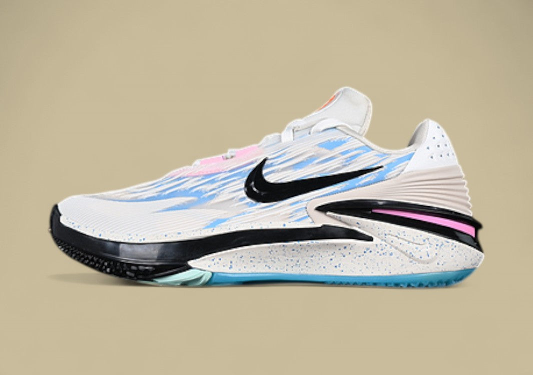Nike Air Zoom G.T. Cut 2 EP White, Grey & Black with Blue and Pink Highlights