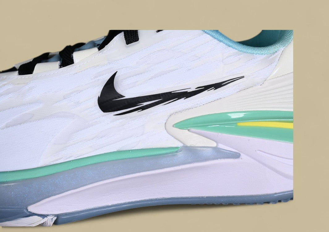Nike Air Zoom G.T. Cut 2 EP White & Grey with Blue, Black, and Green Accents