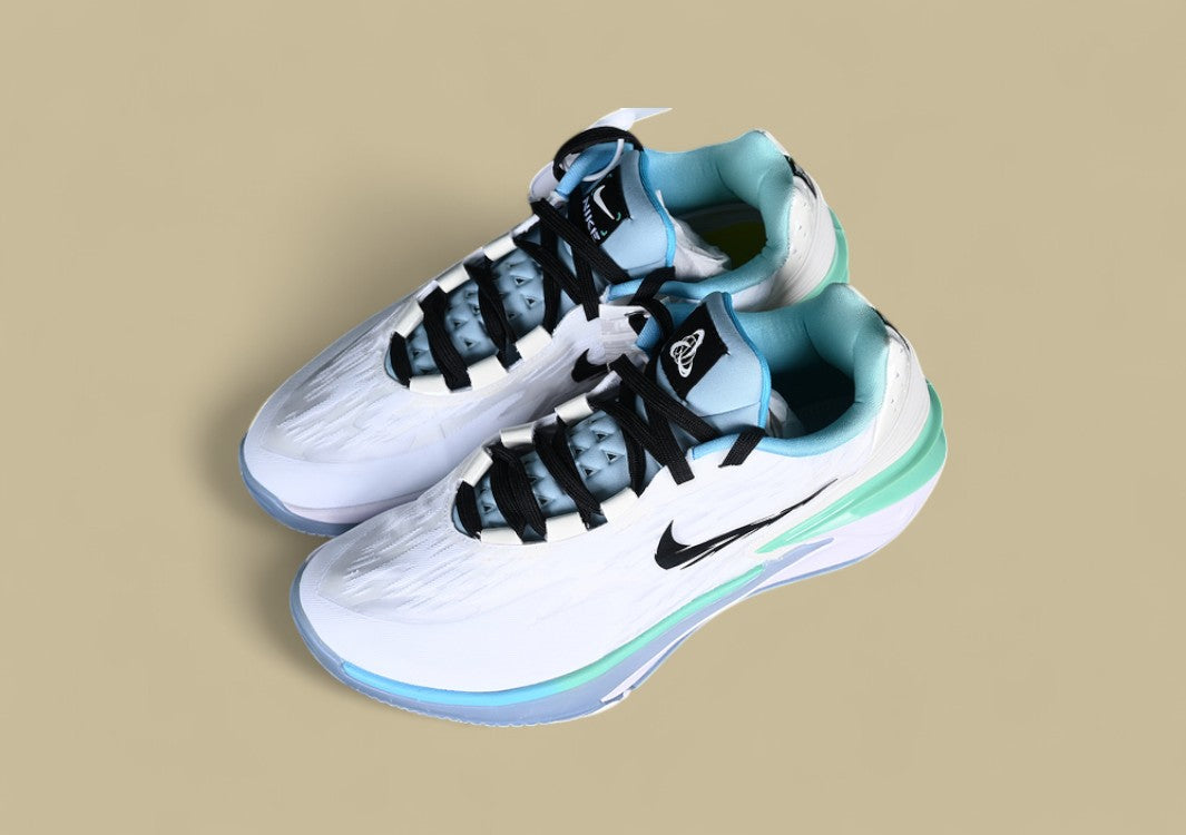 Nike Air Zoom G.T. Cut 2 EP White & Grey with Blue, Black, and Green Accents