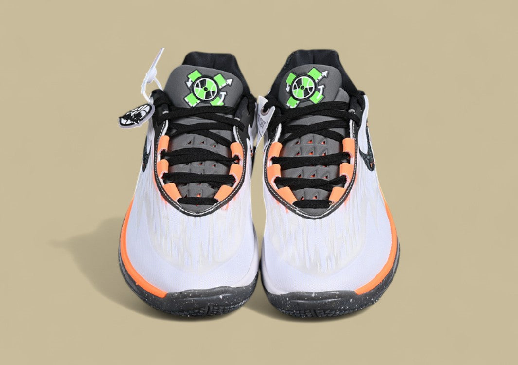 Nike Air Zoom G.T. Cut 2 EP White & Summit White with Total Orange, Pacific Blue, Green, and Black Accents