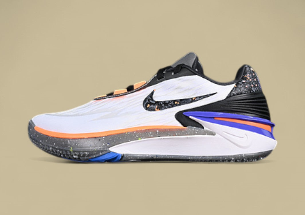 Nike Air Zoom G.T. Cut 2 EP White & Summit White with Total Orange, Pacific Blue, Green, and Black Accents