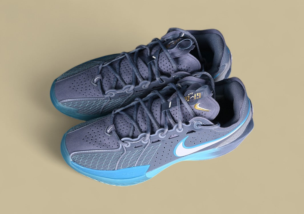 Nike Air Zoom G.T. Cut 3 EP Ashen Slate & Football Grey with Baltic Blue and Metallic Gold Accents