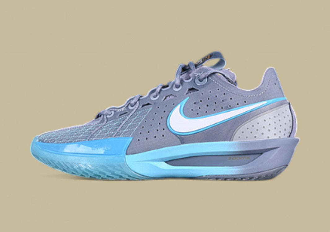 Nike Air Zoom G.T. Cut 3 EP Ashen Slate & Football Grey with Baltic Blue and Metallic Gold Accents